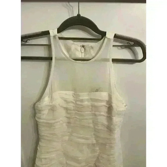 NWT Halston Heritage Women's Cocktail High Neck Fitted Ruched Dress, 6 - Picture 4 of 9